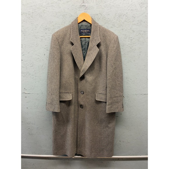Saint Laurent Other - Yves Saint Laurent Men's Vintage Gray Wool Coat Size 46 Classic Overcoat